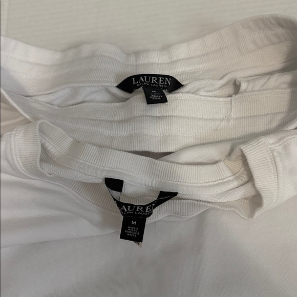 Black Label Ralph Lauren - White Crewneck Terry Sweatshirt/Short Set - Size M - Picture 9 of 10